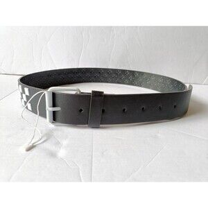 Studded Belt Men's Size 36-38 White Faux Leather Adjustable